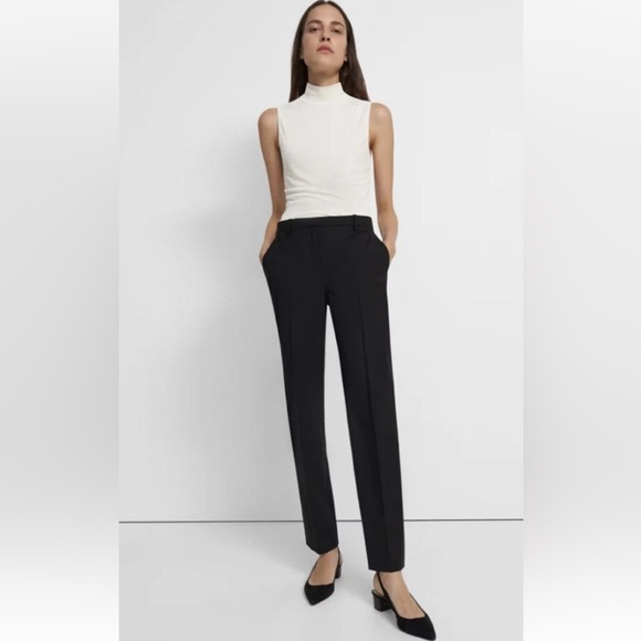 Theory Black Rumer Linen Blend Pants Womens Size 0 (677) - Picture 1 of 7